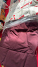杰奧羽絨服女2025秋冬新款鵝絨服加厚寬松媽媽款中老年短款脫卸帽外套 酒紅色 （深紫紅8043#） XL (175) 曬單實(shí)拍圖