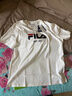 FILA 斐樂(lè )官方男女同款針織T恤2025年夏季純棉寬松休閑情侶短袖t恤 曬單實(shí)拍圖