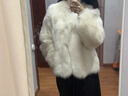 LETRANS元一 莫奈花園 進(jìn)口優(yōu)質(zhì)狐貍毛皮草V領(lǐng)噴色雙色感外套 米灰色 M 曬單實(shí)拍圖