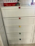 阿格貝貝（agebeibei）鋼制斗柜五斗柜收納柜家用客廳臥室靠墻落地抽屜柜子多層置儲物柜 五斗柜【高121*深40*寬80】 奶油白 曬單實(shí)拍圖