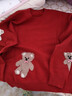初語(yǔ)毛衣女2025冬季新款減齡新年紅色軟糯重工小熊提花保暖毛織上衣 藍色 M 曬單實(shí)拍圖