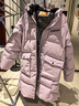 雪中飛（SNOWFLYING）兒童羽絨服男童女童冬季新款御寒加厚中大童長(cháng)款羽絨服灰粉紫170 曬單實(shí)拍圖