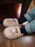 大嘴猴冬季棉鞋女士外穿2025新款加絨防滑保暖家居鞋包跟棉拖鞋男 卡其 38-39 標準碼 曬單實(shí)拍圖