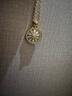 老鋪黃金古法手工足金項鏈 · 太陽(yáng)花（3號）鉆飾吊墜（金鏈款） 小號鎖骨鏈款金重約8.2g 曬單實(shí)拍圖