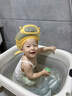 日康兒童洗頭擋水帽孩子洗頭發(fā)防水護耳1歲+寶寶洗澡神器浴帽 兩件裝 兒童洗頭帽 曬單實(shí)拍圖