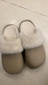 樸西冬季防水可拆卸棉拖鞋女士保暖室內厚底防滑可外穿 卡其色 38-39 曬單實(shí)拍圖