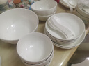 順祥陶瓷純白碗碟套裝家用輕奢餐具高級感碗盤(pán)喬遷送禮高溫釉下彩碗筷 盛世純白8人食45頭【禮盒裝】 曬單實(shí)拍圖