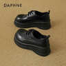 達芙妮厚底樂(lè )福鞋女2025新款黑色增高單鞋配裙子英倫風(fēng)小皮鞋 黑色 36 曬單實(shí)拍圖