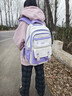COOLBABY初中生書(shū)包大容量多隔層背包女生高中學(xué)生雙肩包高顏值 紫色 曬單實(shí)拍圖