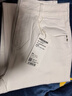 三彩2026春季新款高腰休閑褲青春小白褲牛仔褲直筒長(cháng)褲寬松M 云朵白 M 160/68A 160/68A 曬單實(shí)拍圖