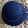 諾芝萌純色盆帽子 女士圓頂禮帽 時(shí)尚漁夫帽秋冬蝴蝶結時(shí)裝帽NC688 細帶寶藍色 均碼 頭圍57厘米 曬單實(shí)拍圖
