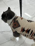 亞禾復古加絨馬甲貓衣服冬裝部落圖騰防寒保暖毛衣阿比西尼亞過(guò)冬衛衣 復古白色圖騰【奧粒絨保暖】 L-【建議7-9斤】 曬單實(shí)拍圖