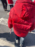 ASK JUNIOR男童羽絨服兒童冬加厚保暖拜年服中大童紅色新年連帽外套 曬單實(shí)拍圖