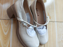 百麗氣質(zhì)串珠瑪麗珍鞋女2026春新商場(chǎng)同款真皮粗跟單鞋3A6C2AQ6 米白 38 (240mm) 曬單實(shí)拍圖