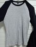 優(yōu)衣庫女裝柔軟羅紋撞色圓領(lǐng)T恤/長(cháng)袖插肩袖內搭25秋冬新款481438 69 藏青色 XL 曬單實(shí)拍圖