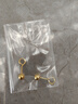 GRAYCEWODY老鳳凰 正品黃金色耳釘女款氣質(zhì)簡(jiǎn)約百搭彎鉤豆豆鈀金耳飾送禮 999E彎鉤豆豆港金耳釘同款 2.785克 曬單實(shí)拍圖