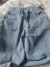 ESCURLTF闊腿牛仔褲女褲子春秋季寬松小個(gè)子秋季常規高腰直筒顯瘦秋款長(cháng)褲 885復古藍 M 建議95斤-110斤 曬單實(shí)拍圖