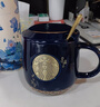 星巴克（Starbucks）杯子經(jīng)典女神水杯咖啡杯陶瓷銅牌馬克杯情侶對杯禮物 黑色藤編禮 藍色單杯原盒+杯蓋+勺子杯墊 曬單實(shí)拍圖