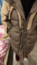 雪中飛女士中長(cháng)款羽絨服25冬時(shí)尚拼接撞色活力繩結連帽90絨外套咖啡色M 曬單實(shí)拍圖