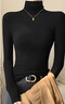 NOMe半高領(lǐng)打底衫女2026新款春秋冬內搭修身緊身打底長(cháng)袖 黑色 2XL 曬單實(shí)拍圖