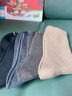 耐爾厚襪子男士秋冬季保暖黑色加厚棉羊毛襪吸汗商務(wù)中筒正裝西裝長(cháng)襪 瓷藍+駝色+深麻灰+黑色 均碼 曬單實(shí)拍圖