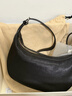 裘真情人節禮物【明星同款】植鞣羊皮月牙hobo包通勤單肩腋下包包女 黑色小號 小包/大包 曬單實(shí)拍圖