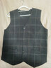 花花公子（PLAYBOY）秋冬鄂爾多市無(wú)袖羊毛絨開(kāi)衫男西裝馬甲V領(lǐng)中年坎肩厚款羊毛背心 中灰. 格子款 3XL 185(建議165斤-180斤) 曬單實(shí)拍圖