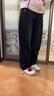 定原今年流行黑灰色彎刀牛仔褲女秋冬2025新款設計感磨白直筒闊腿褲子 黑灰色-長(cháng)褲【加絨款】 3XL /31【建議135-145斤】 曬單實(shí)拍圖