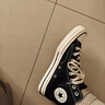 匡威（Converse）1970s 經(jīng)典三星標高幫帆布鞋情侶運動(dòng)鞋學(xué)生鞋休閑帆布鞋 經(jīng)典黑色高幫 42 /8.5 曬單實(shí)拍圖