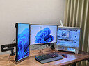 AOC顯示器支架 電腦屏幕懸臂 升降萬(wàn)向伸縮 機械臂支架 顯示屏增高架 VESA升降旋轉免打孔 AM406plus灰色 貼桌款 曬單實(shí)拍圖