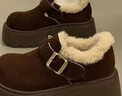 英國皮厚底加絨全包勃肯鞋女秋冬季2025新款雪地靴樂(lè )福棉鞋 咖啡色 38 曬單實(shí)拍圖