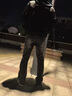 幻司美式cleanft水洗修身微喇高街vibe風(fēng)格黑灰517牛仔褲男女 A527黑灰色  XL 125-140斤穿修身 曬單實(shí)拍圖