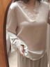 金三塔真絲睡衣女19姆米重磅桑蠶絲優(yōu)雅親膚長(cháng)袖睡褲居家服套裝禮物 香妃色 L 曬單實(shí)拍圖