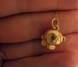 中國黃金（CHINA GOLD）生肖猴子吊墜女足金小金猴項鏈本命年屬相轉運珠掛墜生日禮物 機智猴吊墜【配18K金鏈】約1.4g 曬單實(shí)拍圖