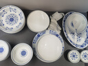富玉景德鎮高顏值青花瓷玲瓏餐具套裝高級感喬遷家用輕奢陶瓷碗碟 萬(wàn)壽蓮套裝（釉下彩） 58頭 曬單實(shí)拍圖