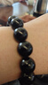 金石靈收藏級天然黑曜石手串男女款五行補水水晶手鏈佛珠本命年生日禮物 曬單實(shí)拍圖