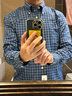 布克兄弟（BrooksBrothers）[易打理]男士25新品supima棉格紋襯衫 曬單實(shí)拍圖