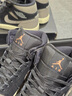 耐克（NIKE）男鞋Air Jordan 1 AJ1棕黑色舒適防滑耐磨減震中幫運動(dòng)復古籃球鞋 IB7110-002 43 曬單實(shí)拍圖