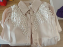 羅蒙（ROMON）高端真絲拼接蕾絲長(cháng)袖襯衫女2025新款 香檳色 S 【90斤以下】 曬單實(shí)拍圖
