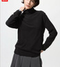 優(yōu)衣庫女裝HEATTECH搖粒絨兩翻領(lǐng)套頭衫/長(cháng)袖479608 09 黑色 M /160/84A 曬單實(shí)拍圖
