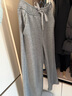 香影【加絨抗起球】直筒闊腿褲女高腰2025秋冬新款長(cháng)褲寬松糯米褲 灰色 S 曬單實(shí)拍圖