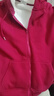 班尼路（Baleno）酒紅色連帽羊羔毛外套女本命年馬年加絨厚保暖開(kāi)衫衛衣女裝上衣服 曬單實(shí)拍圖
