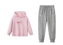 NIKE3BRAND 耐克男女童紅色拜年服衛衣+長(cháng)褲2件套兒童純棉舒適套裝 曬單實(shí)拍圖