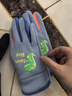 目丸兒童秋冬季手套加絨保暖小學(xué)生男童女孩加厚騎車(chē)夜光防水可愛(ài)戶(hù)外 大童藍色（8-13歲） 曬單實(shí)拍圖