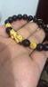 金至福貔貅黃金轉運珠手串男士男款足金手鏈送男友老公生日禮物 招財納福手串（貔貅約0.95g+8MM黑瑪瑙珠子） 曬單實(shí)拍圖