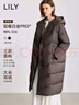 LILY雙面穿2025冬新款女裝連帽90鴨絨寬松廓形三防羽絨服外套長(cháng)款 720木棕 M 曬單實(shí)拍圖