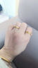 BJYL金色財源滾滾招財銅錢(qián)戒指女時(shí)尚個(gè)性食指戒仿沙金素圈指環(huán)手飾品 默認發(fā)7號，其他尺寸需備注 曬單實(shí)拍圖