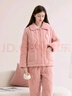 芬騰睡衣女防靜電三層夾棉25年秋冬新款暖和長(cháng)袖情侶家居服套裝 曬單實(shí)拍圖