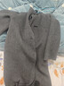 熙世界（sllsky）【挪威霧灰色大衣】可拆卸腰帶牛角扣立領(lǐng)羊毛呢外套冬季 貴族灰 M 曬單實(shí)拍圖