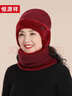 恒源祥毛線(xiàn)帽子女秋冬保暖中老年人羊毛針織帽加厚送媽媽奶奶生日禮物 曬單實(shí)拍圖